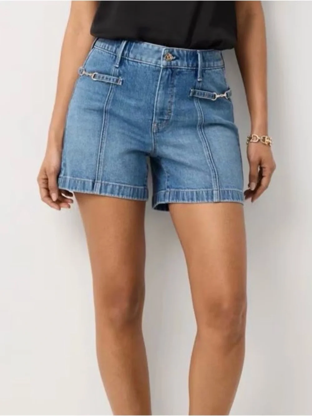 White House Black Market Light Blue High-Rise Denim Shorts